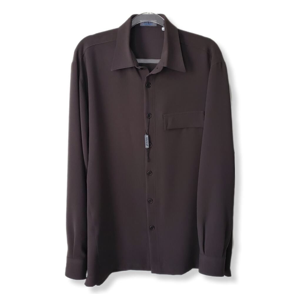 Messori Men Jacket Shacket Brown L Italian Designer Fall Menswear Outerwear NEW